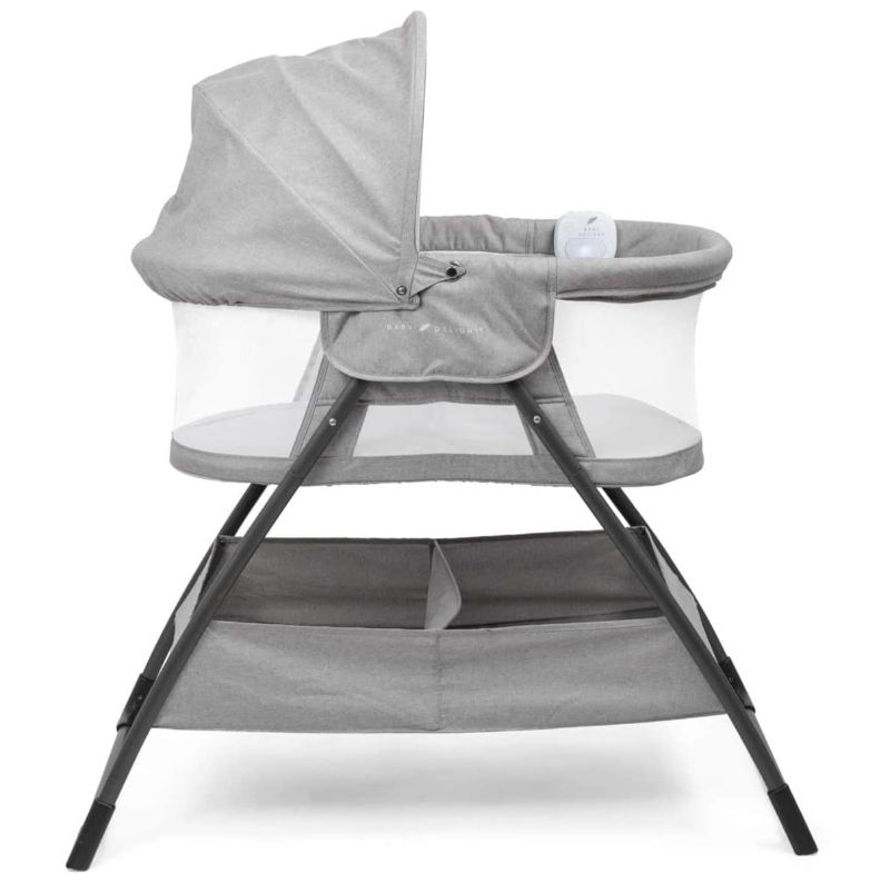 Photo 1 of Baby Delight Beside Me Doze Deluxe Baby Bassinet, Bedside Sleeper, Foldable, Removeable Canopy, Pebble Grey
