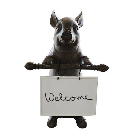 Photo 1 of 3R Studios 16 in. H x 8 in. W Cochon Ceramic Message Board