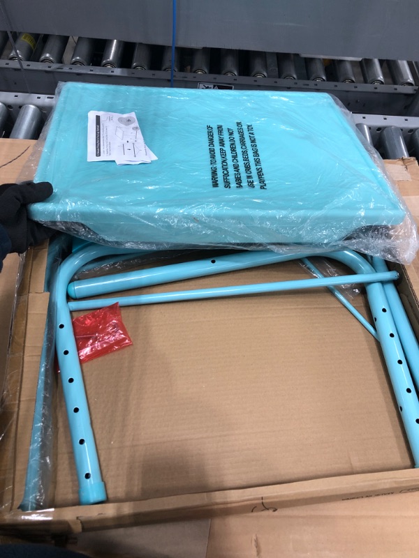 Photo 1 of Adjustable TV Tray Table - TV Dinner Tray on Bed & Sofa, Comfortable Folding Table with 6 Height & 3 Tilt Angle Adjustments (Azure)
