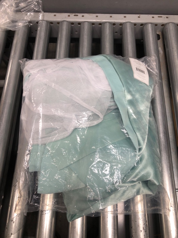 Photo 1 of Exclusive Home Catarina Layered Solid Room Darkening Blackout and Sheer Grommet Top Curtain Panel Pair, 52"x84", Aqua 52x84 Aqua