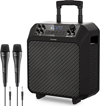 Photo 1 of Donner Outdoor Speaker, 3-Way Speaker PA System, Portable Bluetooth Speaker with 2 Microphones, Rock-Bus Karaoke Machine, 6 Sound Effects, Bass Boost, Guitar Input, Supports AUX/FM/AM/USB Charging
