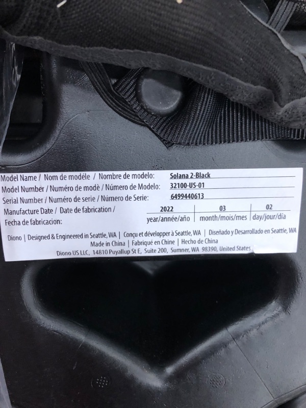 Photo 3 of Diono Solana 2 XL, Dual Latch Connectors, Lightweight Backless Belt-Positioning Booster Car Seat, 8 Years 1 Booster Seat, Black
