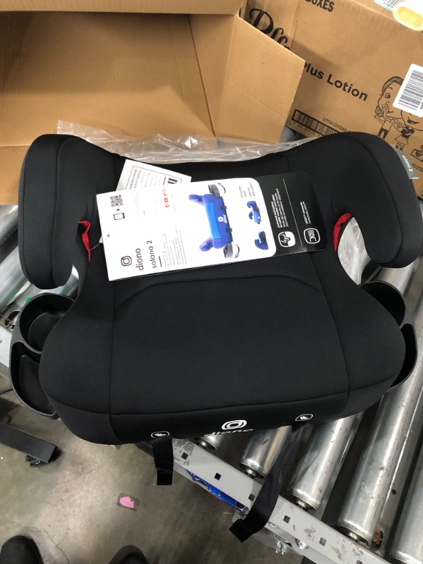 Photo 2 of Diono Solana 2 XL, Dual Latch Connectors, Lightweight Backless Belt-Positioning Booster Car Seat, 8 Years 1 Booster Seat, Black
