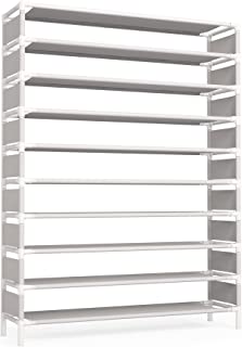 Photo 1 of 10 Tiers Shoe Rack, Large Shoe Organizer, Big Shoe Shelf for 50 Pairs, Space Saving Closet Shoe Organizer, Tall Shoe Shelf
