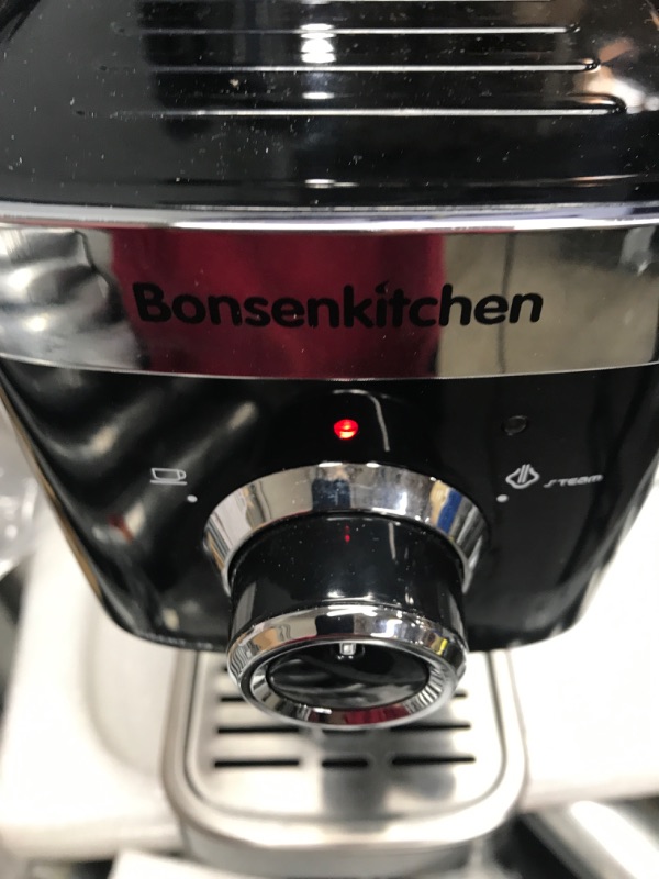 Photo 1 of Bonsenkitchen Espresso Machine 15 Bar Expresso Coffee Maker with Milk Frother Wand, Fast Heating Automatic Coffee Machines for Espresso, Cappuccino Latte and Macchiato, 1350W
