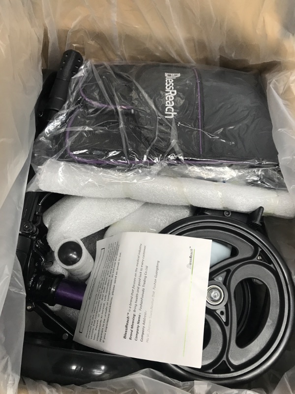 Photo 1 of BlessReach Steerable Knee Walker Deluxe Medical Scooter for Foot Injuries Compact Crutches, with Dual Rear on-Wheel Brake and Shock Absorption Under The Knee pad Purple