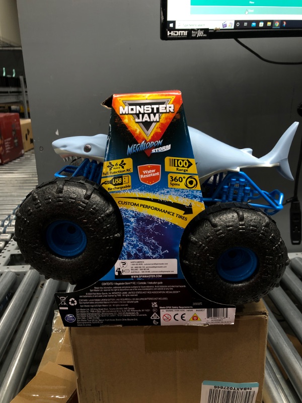 Photo 3 of Monster Jam Official Megalodon Storm All-Terrain Remote Control Monster Truck - 1:15 Scale