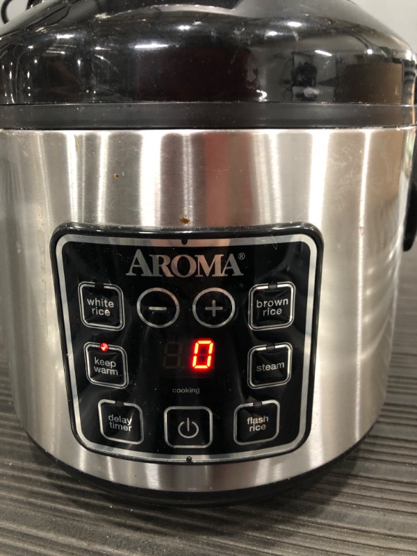 Photo 4 of Aroma Digital Rice Cooker and Food Steamer, Silver, 8 Cup