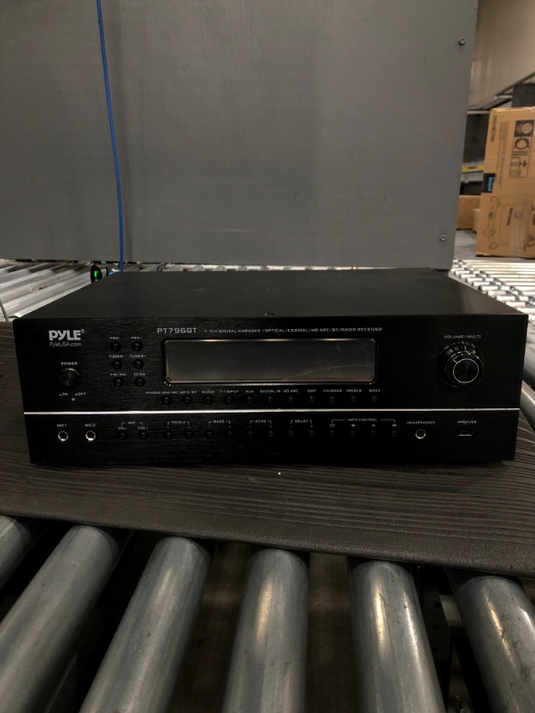 Photo 1 of Pyle 7.1-Channel Hi-Fi Bluetooth Stereo Amplifier - 2000 Watt AV Home Theater Speaker Subwoofer Surround Sound Receiver w/ Radio, USB, RCA, HDMI, MIC IN, Supports 4K UHD TV, 3D, Blu-Ray - PT796BT