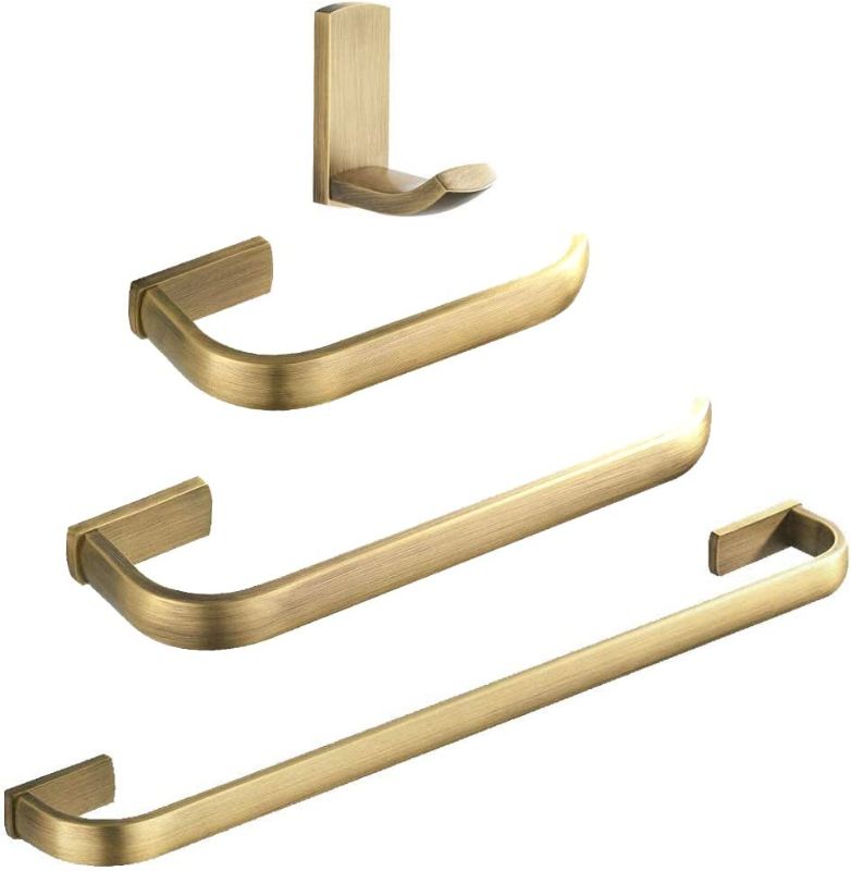 Photo 1 of 
WINCASE Brass Bathroom Accessories , Bath Towel Holder Antique, Towel Bar Set Toilet Paper Holder Robe Hook Brushed Brass Wall Mounted
Color:Antique Brass Finish