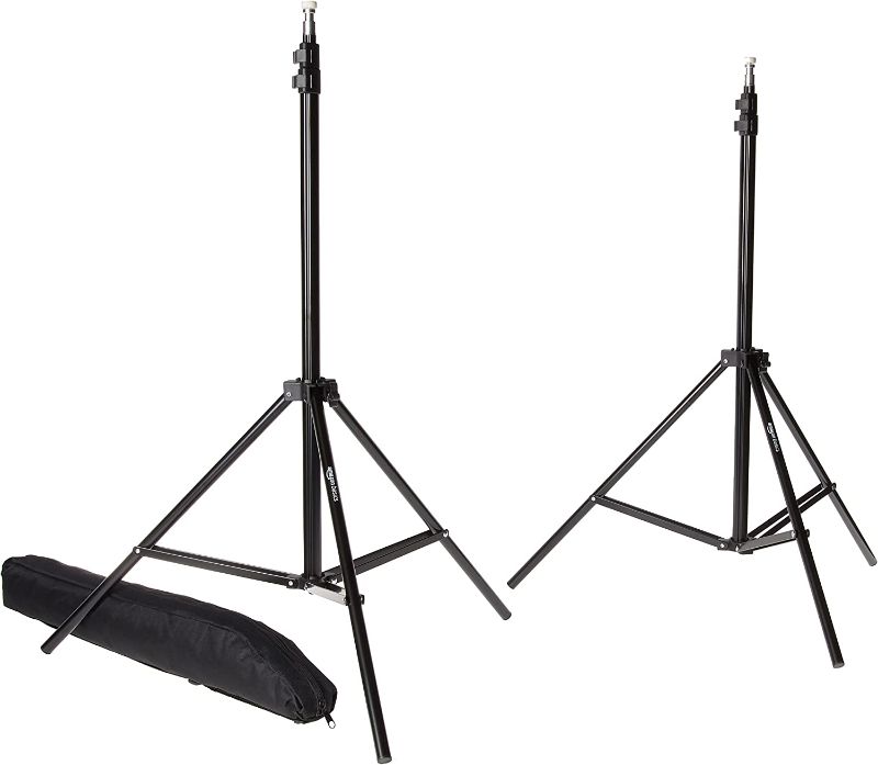 Photo 1 of 
Amazon Basics Aluminum Light Photography Tripod Stand with Case - Pack of 2, 2.8 - 6.7 Feet, Black
Size:2-Pack