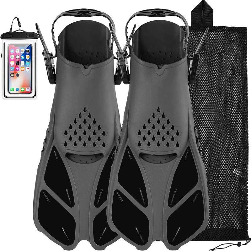 Photo 1 of Swim Fins, Joyfulife Snorkel Fins Adjustable Open Heel Swim Flippers Travel Size Short Fins for Snorkeling Diving Swimming Adult Men Womens Kids