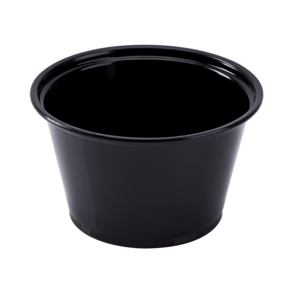 Photo 1 of 50PCS -Karat 4oz PP Plastic Portion Cups - Black -3 PACK