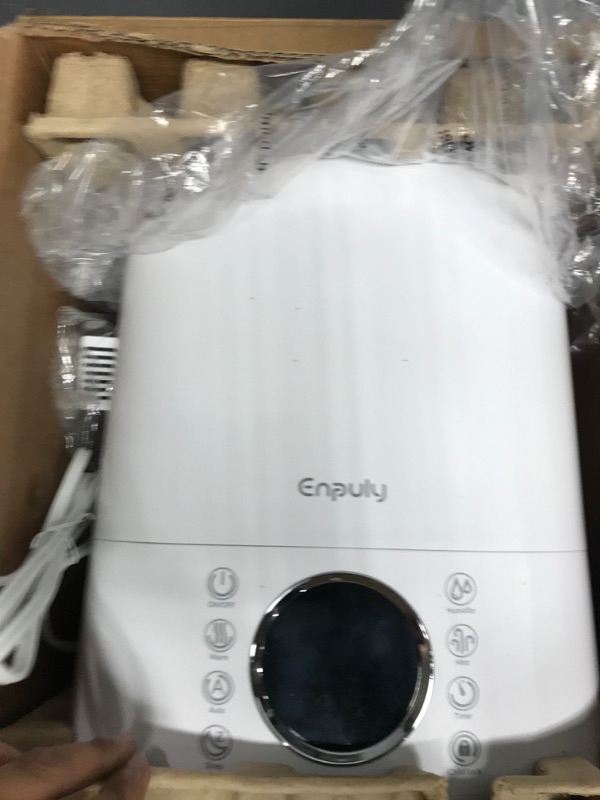 Photo 2 of ENPULY 6L Top Fill Warm and Cool Mist Humidifiers for Bedroom/Large Room(Max 861sq.ft), Max 650ml/h Humidity, Custom Humidify & Automatic Mode, Essential Oil Tray, 12 Hrs Timer, Child Lock (White)
