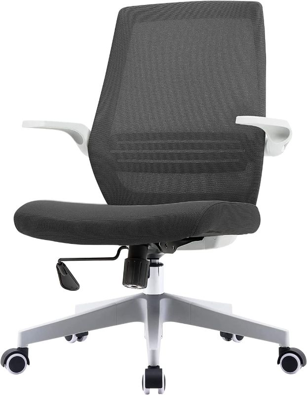 Photo 1 of Ergonomic Office Chair, Swivel Desk Chair Height Adjustable Mesh Back Computer Chair with Lumbar Support, 90° Flip-up