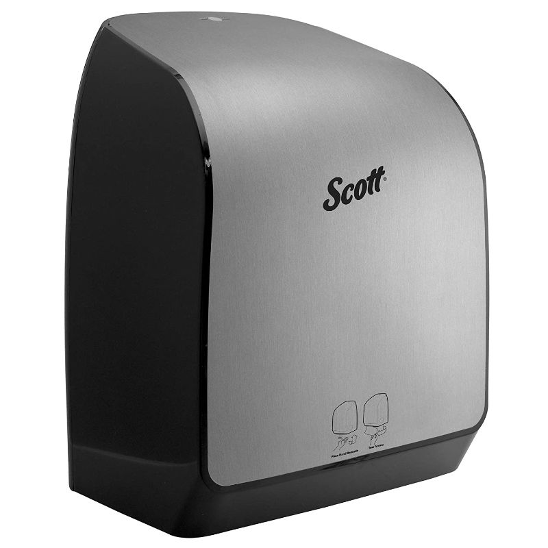 Photo 1 of Scott Pro Automatic Hard Roll Paper Towel Dispenser System (29739), for Green Core Scott Pro Roll Towels, Faux Stainless, 1 / Case
