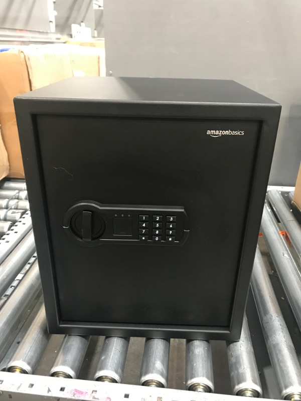 Photo 2 of (Missing Keys - Not Functional) Amazon Basics Steel Home Security Safe with Programmable Keypad - 1.52 Cubic Feet, 13.8 x 13 x 16.5 Inches, Black
