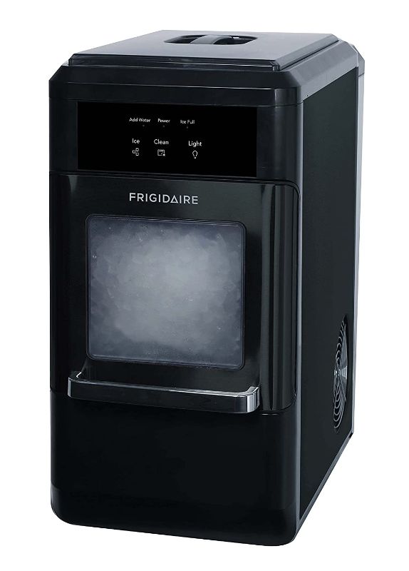 Photo 1 of Frigidaire EFIC237 Countertop Crunchy Chewable Nugget Ice Maker, 44lbs per day, Auto Self Cleaning, Black Stainless
