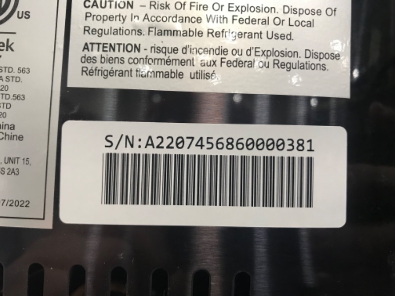 Photo 4 of Frigidaire EFIC237 Countertop Crunchy Chewable Nugget Ice Maker, 44lbs per day, Auto Self Cleaning, Black Stainless
