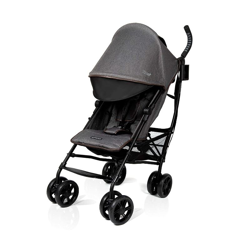 Photo 1 of (Used) Summer 3Dlite+ Convenience Stroller, Charcoal Herringbone – Lightweight Umbrella Stroller with Oversized Canopy, Extra-Large Storage and Compact Fold
