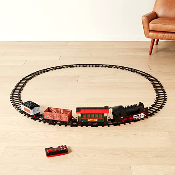 Photo 1 of Amazon Basics Remote Control Battery Operated Hobby Train 4-Car Set with Light and Sounds - 2.4GHz
