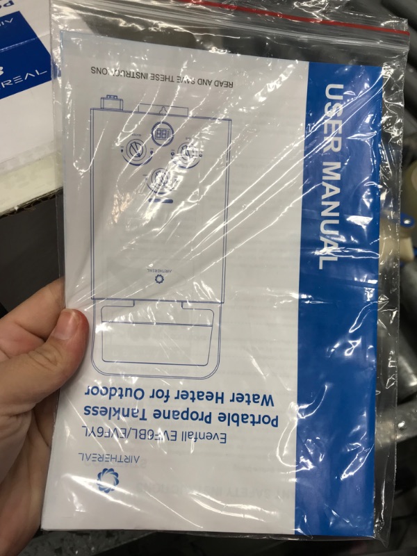 Photo 3 of Airthereal 6L 1.58GPM Outdoor Portable Propane Gas Tankless Water Heater, Instant Propane Water Heater, Overheating Protection, Use for Camping, RV and Pet Bath, Evenfall series, Blue
