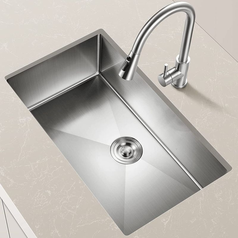 Photo 1 of Gaomasck Undermount Kitchen Sink, Single Bowl Kitchen Sinks 16 Gauge Stainless Steel Kitchen Sink? Kitchen Sink Undermount 30 inch High-end Handmade for Kitchen Sink, Bar Sink or Outdoor Sink
