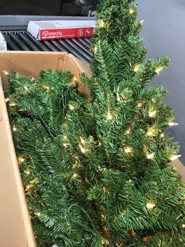 Photo 5 of 9’ Pre-lit Kingswood Fir Pencil Artificial Christmas Tree –Clear Lights