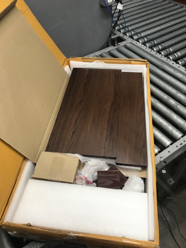 Photo 2 of AmazonBasics Modern 5-Tier Ladder Bookshelf Organizer with Solid Rubber Wood Frame, Espresso