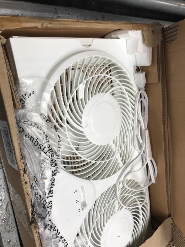 Photo 2 of Amazon Basics Window Fan with Manual Controls, Twin 9-Inch Blades