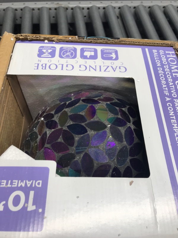 Photo 1 of Alpine Corporation GRS122 Gazing Globe, 10"L x 10"W x 12"H, Purple Mosaic Purple