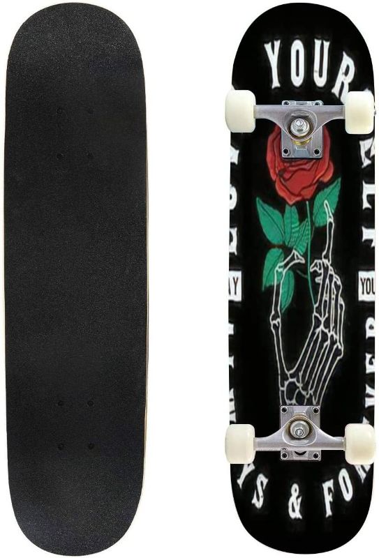 Photo 1 of Classic Concave Skateboard Halloween Colorful Bone Font Longboard Maple Deck Extreme Sports and Outdoors Double Kick Trick for Beginners and Professionals
