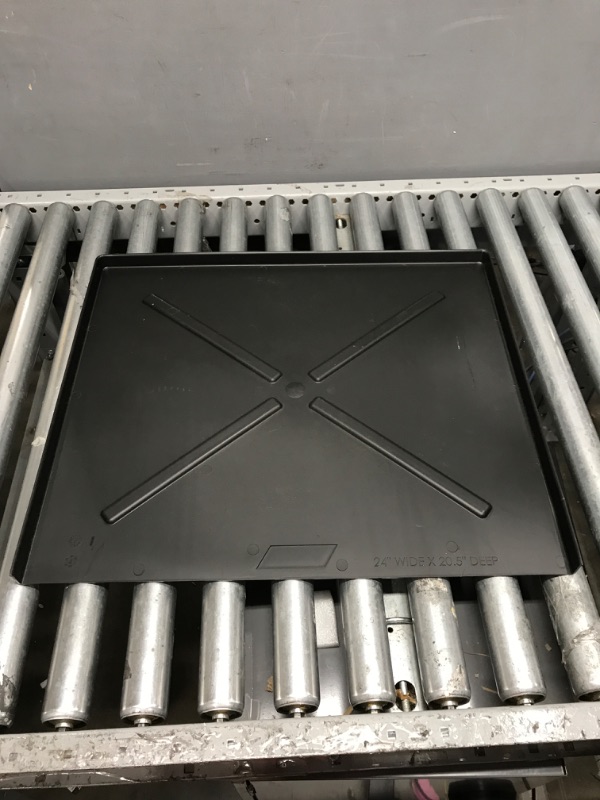 Photo 2 of Camco 20.5-Inches x 24-Inches Dishwasher Drain Pan, Black - Protects Your Floor, Cabinets and Walls from Leaking Dishwashers - Directs Water to The Front for Easy Leak Identification (20602)