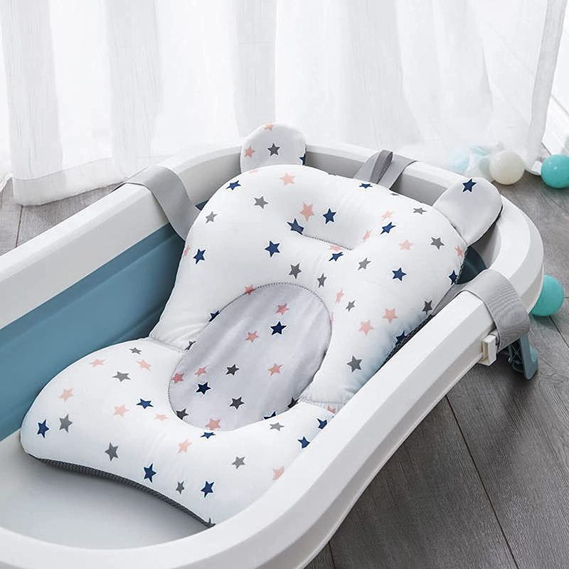 Photo 1 of Baby Bath Cushion Pad Newborn Bathtub Mat Infant Bath Supporter Net Baby Bathtub Pillow Nonslip Floating Bathing Tub Seat
