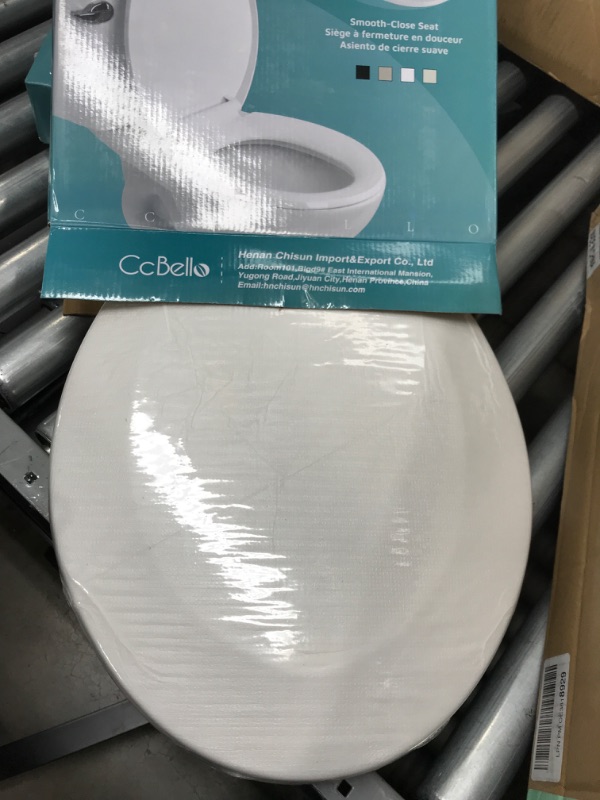 Photo 1 of Elongated Toilet Seat, Slow Close, Thickened Material, No Wiggle Never Loosen,Easy To Install And Clean, Fits All Elongated Toilets, White (18.5”)
