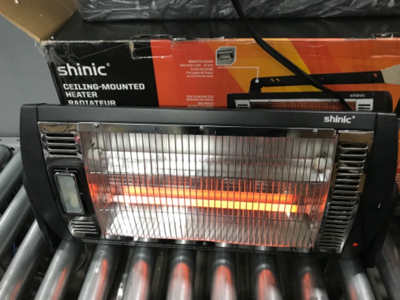 Photo 1 of 2 Packs -Electric Garage Heaters for Indoor Use, 1500W/750W Ceiling Mounted Radiant Heaters with Halogen Light, 90° Rotation, 5 Mode Settings, Space Heater for Garage, Shop, Large Room and Patio
