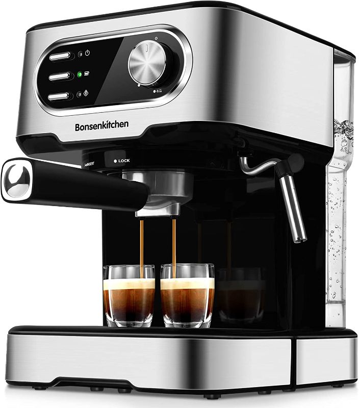 Photo 1 of Espresso Machine 15 Bar Coffee Machine With Foaming Milk Frother Wand, 850W High Performance No-Leaking 1.5 Liters Removable Water Tank Coffee Maker For Espresso, Cappuccino, Latte, Machiato
