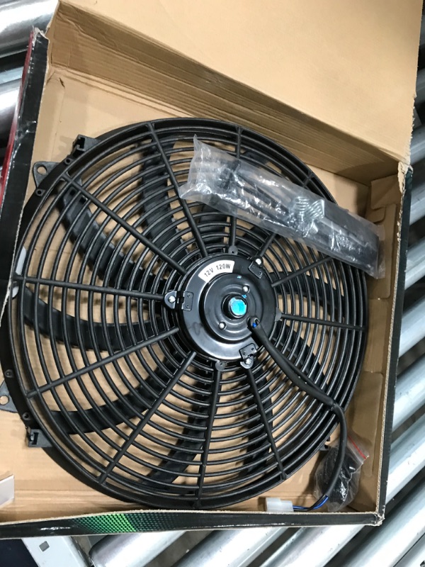 Photo 4 of 16" inch Universal Slim Fan Push Pull Electric Radiator Cooling 12V Mount Kit
