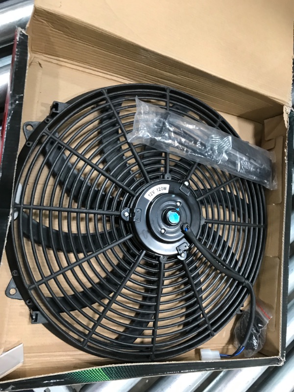 Photo 3 of 16" inch Universal Slim Fan Push Pull Electric Radiator Cooling 12V Mount Kit
