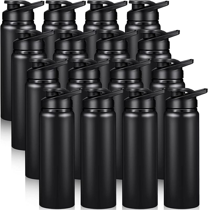 Photo 1 of 16 Pieces Aluminum Water Bottles Bulk 25 oz Sports Water Bottles with Snap Lids Lightweight Bike Water Bottle Reusable Leak Proof Travel Bottles for Outdoor...
