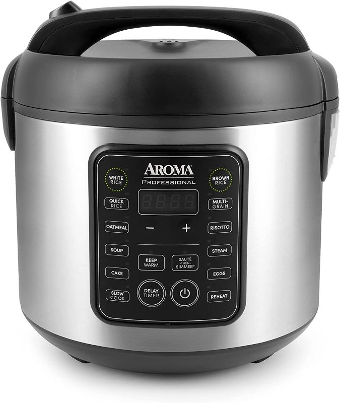 Photo 1 of Aroma Housewares ARC-5200SB 2O2O Model Rice & Grain Cooker, Sauté, Slow Cook, Steam, Stew, Oatmeal, Risotto, Soup, 20 Cup 10 Cup uncooked, Stainless Steel
