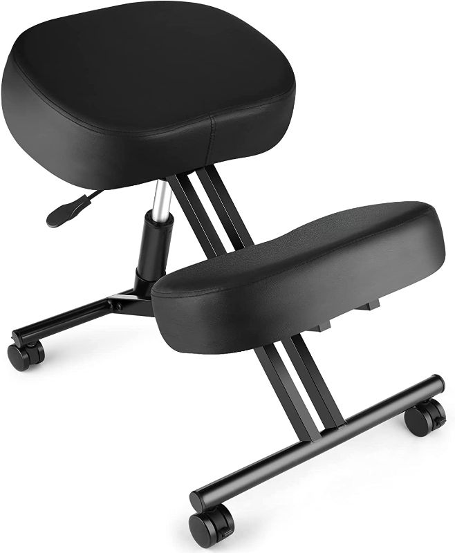 Photo 1 of Himimi Kneeling Chair Ergonomic for Office, Height Adjustable Stool with Thick Foam Cushions for Home and Office - Improve Posture to Relieve Neck & Back Pain, New Upgraded Pneumatic Pump
