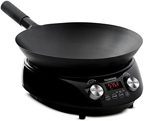 Photo 1 of **PARTS ONLY NOT FUNCTIONAL!! NUWAVE MOSAIC Induction Wok with 14-inch carbon steel wok with tempered glass lid; precision temperature control from 100F to 575F, Wattage control (600W, 900W & 1500W
