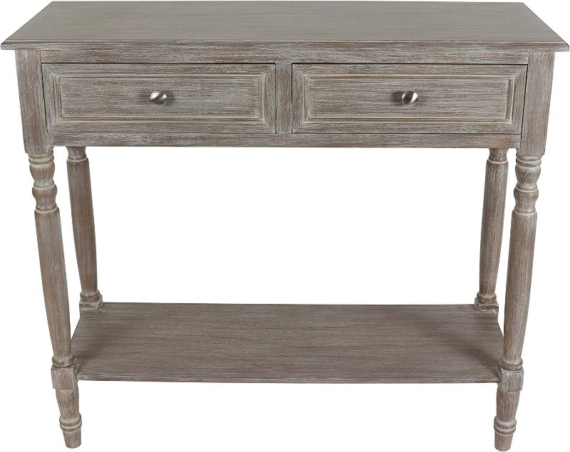 Photo 1 of Decor Therapy Simplify Two Drawer Console table, Natural Wood
