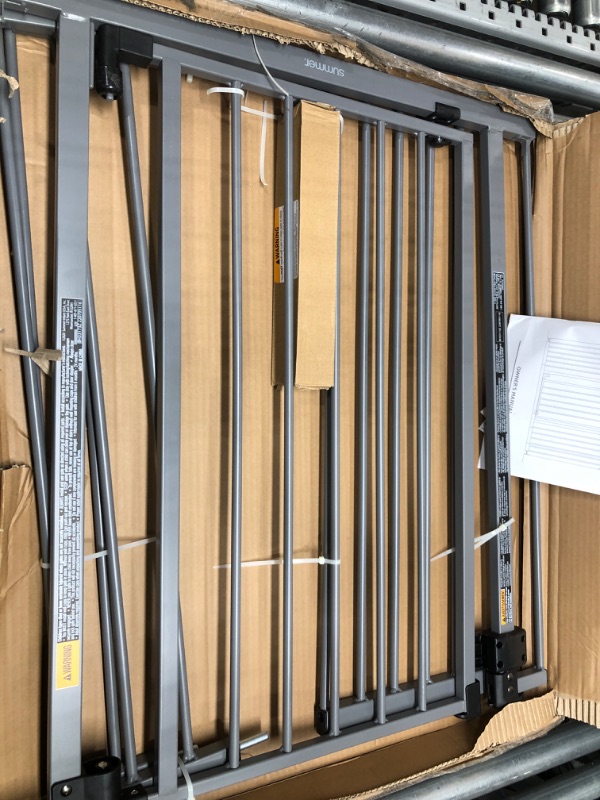 Photo 1 of Summer Infant Secure Space Extra-Wide Safety Gate, 28.5 - 52 Inch Wide, for Doorways & Stairways, Auto-Close & Hold-Open, Grey, Slate