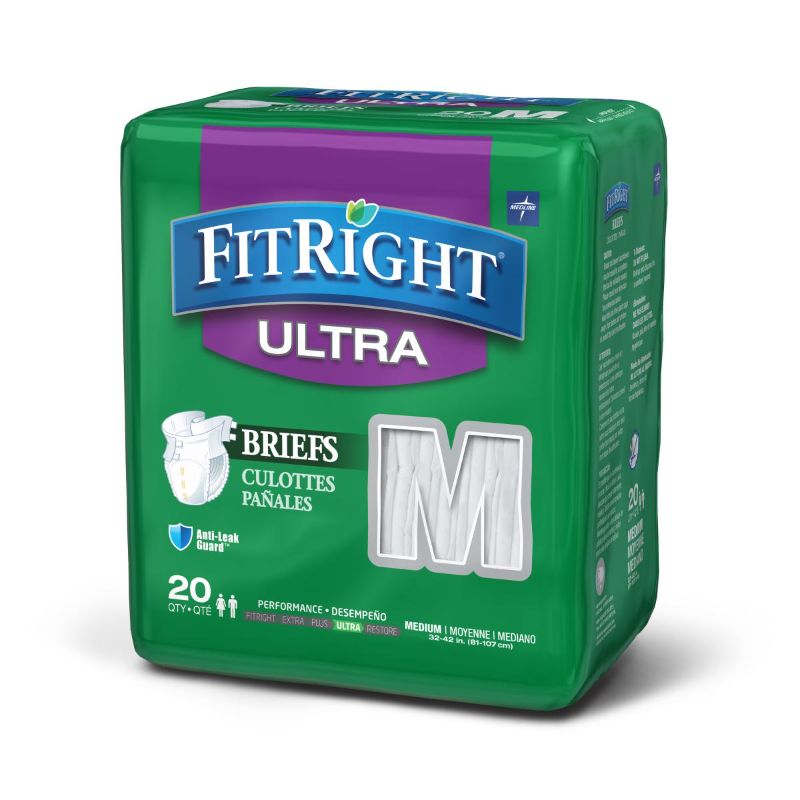 Photo 1 of Medline FitRight Ultra Briefs Medium - 80.0 Ea
