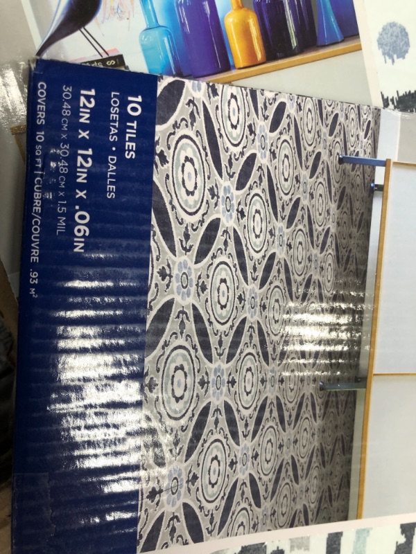 Photo 3 of 4 PACKS  ( 10 TILES PER PACK)
FloorPops FP2484 Sienna Peel & Stick Floor Tiles, Grey