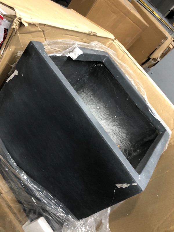 Photo 2 of Kante 16" Square Concrete Planters for Outdoor Outdoor Patio Garden, Lightweight Modern Planter Pots Charcoal 16" Charcoal