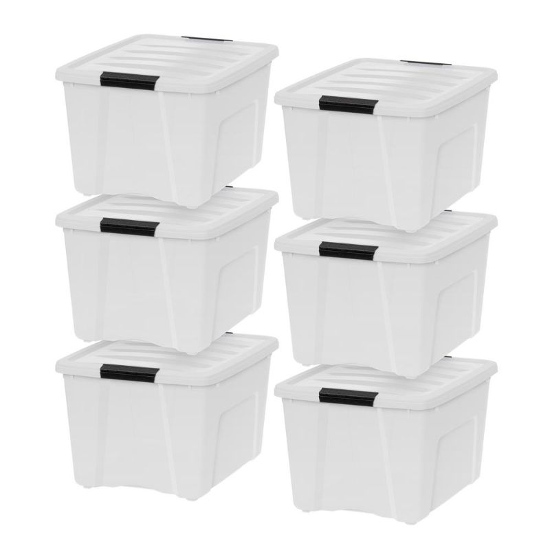 Photo 1 of IRIS USA TB-36 Storage Bin 40 Qt Pearl 40 Qt. 6 Pack
