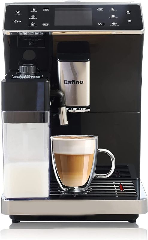 Photo 1 of Dafino-202 Fully Automatic Espresso Machine, One touch Coffee Machine with Automatic Milk Frother for Cappuccino & Latte, Stainless Steel, Black
